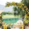 Dekorative Blumen Sonnenblumen Girlande Künstliche Seidenrebe Gefälschte Pflanzenblätter Hängende Dekoration Für Zuhause Hochzeit Bogen Dekor Party Kranz Geschenk