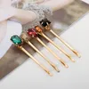 Wysokie klipsy do włosów z wysokiej quelity Barrettes Rhinestone Metal Gold Hair Pin for Women Girls Fashion Biżuter