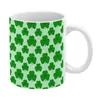 Tassen Happy Shamrock Mug Cartoon Leaf Print Ästhetische Keramik Kaffee Großhandel Tassen
