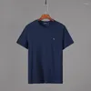 Herren-T-Shirts, 2023, Sommermode, reine Baumwolle, klassisches Small-Label-gesticktes Rundhals-Kurzarm-Solid-Casual-T-Shirt