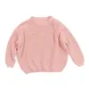Roupas combinando para família suéteres de bebê outono inverno crianças meninos meninas manga comprida suéter de tricô cor pura roupas pulôver 230724