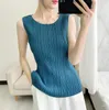 أعلى القمصان ذات القمصان الفاخرة المصممة الفاخرة أحدث طراز Issey Tank Top Womensless Thirt Third Therm