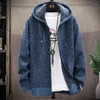 Hommes chandails pull Cardigan hiver laine doublure à capuche épais chaud tricoté hommes mince manteau 2023 hommes veste vêtements XXXL