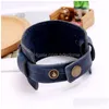 Bangle Button Adjustable Leather Cuff Mtilayer Wrap Bracelet Wristand For Men Women Will And Sandy Fashion Jewelry Drop Delivery Brace Dhoaj