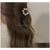 クランプスウィートミニラウンドパールヘアクリップ女性のための女の子シックバレットカニヘアピンスタイリングファッションアクセサリードロップ配信j dhxk3