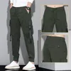 Pantaloni da uomo 2023 Primavera Mens Cargo Pantst Abbigliamento Pocke Cotone Streetwear Pantaloni maschili Moda scuola Casual Lunghezza caviglia Verde Z365