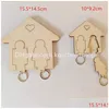 Key Rings Creative Home Wooden Pendant Diy Couple Keys Holder For Wall Hanging Car Keychain Small Gift Drop Delivery Jewelry Dhcxj