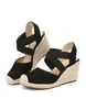 Women's Closed Espadrilles Wedge Toe Sandals Comfortable Cross Strap Slippers Casual Outdoor Fabric Shoes 230724 493