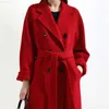 Women's Trench Coats 2023 Autumn Women Coat Solid Color Double Breasted Mid-Length With Belt Overcoat Winter Loose Casual Plus Size Female Outwear L230724