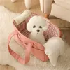 Dog Carrier Designed With Handle Bags Beige Portable Pet Package Large Bag Capacity Soft Out Crossbody Shoulder Cotton