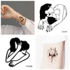 Nuovi adesivi per tatuaggi temporanei sexy impermeabili Linee disegnate a mano nere Braccio Corpo Caviglia Amante fai da te Decalcomanie per tatuaggi di moda all'ingrosso