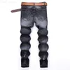 Männer Jeans 2021 Männer Biker Hosen Marke Ripped Loch Männlich Slim Fit Gerade Denim Mann Designer Patchwork L230724