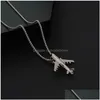 Pendentif Colliers Creative Avion Collier Hip Hop Air Modèle Titane Acier Femmes Hommes Punk Cool Simple Chandail Chaîne Cadeau 70 Cm Drop Delivery