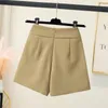 Shorts pour femmes taille haute a-ligne costume printemps été couleur unie lâche fermeture éclair large jambe pantalon mode simplicité femmes vêtements