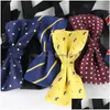 Bow Ties Design Mix Colors Classic Tie Floral Mens Bowtie Polyester Jacquard Plaid Bows Male Party Wedding Fashion Accessories Drop D Dhsox