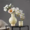 Vases Home Milk Yellow Water Cultured Potbelly Glass Vase Ornaments High Sense Living Room Light And Luxury Floral Ware