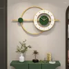 Orologi da parete Orologio Casa Ornamenti in metallo Personalità Creatività Oro Soggiorno Sala da pranzo Decorazione Orologio da tasca illuminato verde