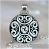 Pendant Necklaces Black White Gothic Yin Yang Necklace Glass Cabochon Yoga Zen Jewelry Birthday Christmas Gift For Lover Wholesale Dro Dhug7