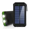 Portable Solar Power Bank 10000mah Chargeur de téléphone 2USB 2.1A Charge rapide Powerbank Camping 3 Défenses SOS Lampe de poche avec porte-clés L230619