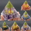 Sieraden Zakjes Natuurlijke Peridoot Kristal Levensboom Piramide Ornament Hars Lijm Verpakt Agaat Tuimelt Steen Thuis