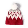 Beanie / Skull Caps Rayas Jacquard Pompom Beanie Hat Invierno Cálido Tejido Grueso Skl Para Mujeres Día de San Valentín Regalo de Navidad Drop Delivery Fa