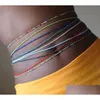 Belly Chains Colorf Rice Design Beads Waist Link Bikini Body Chain Jewelry Y Girl Women Summer 30 Colors Drop Delivery Dhksf