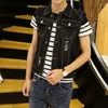 Men's Vests Trend Frayed Jacket Denim Casual Korean Dark Blue Coats Fashion Light And Hole 2023 Style