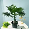 Decoratieve Objecten Beeldjes 40cm 8 Bladeren Kunstmatige Banaan Desktop Bonsai Tropische Palm Planten Nep Kokospalm Zijden Bladeren Voor Home Office Decoratie L230724