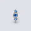 S925 Sterling Silver European och American Blue Handkufe Stone Diamond Ring Elegant Personality Wedding Ring Men's Ring