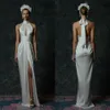 2020 Naeem Khan Wedding Dresses High Neck Halter Front Split Long Bridal Gowns Robes De Mariee Floor Length Trumpet Wedding Dress2354