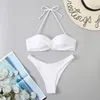 Kadın Mayo Push Up Bikini Seti 2023 Halter Bandeau Underwire Mayo Plajı Banyo Yüzme Takımı Kadınlar için 230724