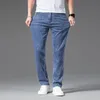 Jeans pour hommes printemps été classique jeunesse vitalité hommes coupe droite mince Denim Jeans léger coton Stretch pantalon 230724