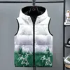 Gilet da uomo # 3689 Gilet stampato Cappotto Uomo Gilet caldo con cappuccio Gilet Gilet senza maniche Cerniera Slim Gilet stile cinese Capispalla T230724