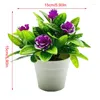 装飾的な花人工植物は、ホームデスクオフィスデスクトップ装飾用の偽の小さな盆栽の緑の葉を鉢植え
