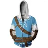 Herrtröjor Autumn Digital Printing 3D Cosplay Hoodie Boys Preppy Style Zelda Popluar Game Casual Fashion Harajuku Zip Top Jacket