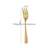 Forks Gold Rainbow ze stali nierdzewnej domu domowe kuchenne gładkie deser deser owocowy gułozie na imprezę na imprezę upuszczenie dostawy ogrodu ba dhdbx