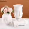 Vasi DXUIALOI Creativo Volto umano Arte Vaso Decorazione Artigianato in ceramica Colore bianco Smalto Decorazione per la casa Soggiorno Disposizione dei fiori