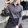 Männer Casual Hemden 2023 Einfarbig Hemd Sommer Langarm Business Formale Kleid Dünne Streetwear Sozialen Bluse Männer Kleidung