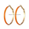 Hoop Huggie Geometric Colorf Enamel Earrings Drip Oil Candy Color Circle Earring Jewelry Gifts Drop Delivery Dh3D4