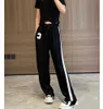 CX Autumn Women Fashion Trouser C Word Wide Leg High Waist Casual Black Drape Effect Sport Pants Trend Show Thin Comfort