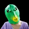 Funny Animal Mask, Green Fishman Head Cover, gumowa imprezowa hełm, rekwizyty na nakrycia głowy zwierząt