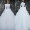 Höghals muslimska bröllopsklänningar vit elfenben långa ärmar golvlängd billiga brudklänningar anpassad storlek bröllopsklänning brud klänning237o