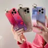 16 gemengde merk polsband telefoonhoes ontwerper voor iPhone 14 13 Pro Max hoesjes mooie standaard 14promax telefoonhoesje telefoons cover roze