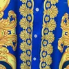 Men's Casual Shirts 2023 Spring Baroque Print Long Sleeve Shirt Gold Contrasting Hawaii High Quality Lapel Man Homme Camisetas Hombre