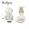 Sandaler Flower Wedding Bridal White Summer Black Tjock High Heel Party Shoes Fashion Open Toe Women's Pump 230724 268 5