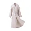 Kvinnors sömnkläder Cozok Robe Kimono Linen Bathrobe Pyjamas Hem Dräkt Kläder Lossa komfort nattdressing sovande klänning långärmad brud