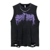 Men s Tank Tops Summer Men Fashion Washed Sleeveless Tshirts Hip Hop Letter Graphic Print Gothic Vests Streetwear Harajuku Cotton 230721