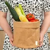 Storage Bags Shopping Grocery Kraft Paper Bag Multifunction Flowerpot Heavy Duty Pantries Gardening