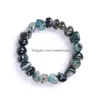 Perlé Naturel Agate Pierre Bracelets Bracelets Femmes Hommes Brins Irregar Forme Gravier Colorf Perles Élastique Bracelet Bijoux Drop Deliver Dhmg2