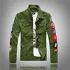 Jaquetas masculinas Sokotoo Patches masculinos design slim fit jaqueta jeans Branco exército verde patchwork casaco Outerwear para homem J230724